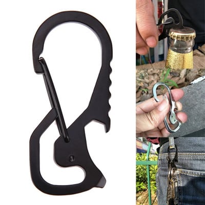 Carabinier breloc cârlig exterior din oțel inoxidabil carabinier capac de ridicare hexagonal driver deschizător de sticle breloc inel accesoriu de alpinism