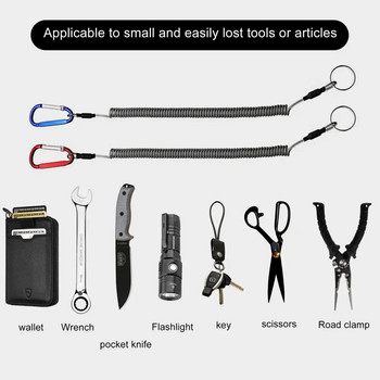 Анти-изгубено въже, прибиращ се ключодържател, карабинер, устойчив на кражба, навита пружина, клещи, шнур, ключодържател, риболовен ремък, аксесоари на открито