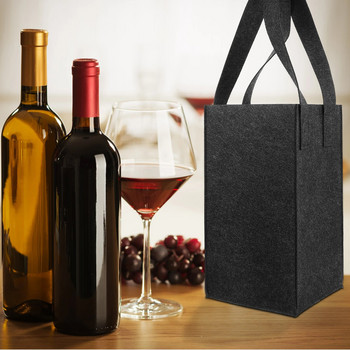 Устойчива на разкъсване лека чанта за пикник с 4 отделения, сгъваема за многократна употреба, за пътуване с дръжка за носене, водоустойчива чанта за бутилка вино