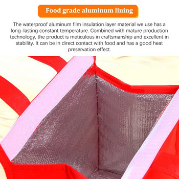 Τσάντες για πικνίκ Τσάντες από αλουμινόχαρτο Τσάντες τροφίμων με μόνωση θερμικής τσάντας Cool Lunch Foods Drink Boxes Μεγάλη τετράγωνη αποθήκευση ποτών με φερμουάρ