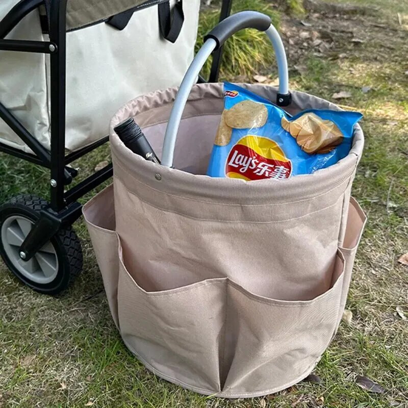 Välikämpingu piknikukorv Rannakorv käeshoitav kokkupandav hoiuruum Vannitoa tualett-tarvete kott (28 cm)