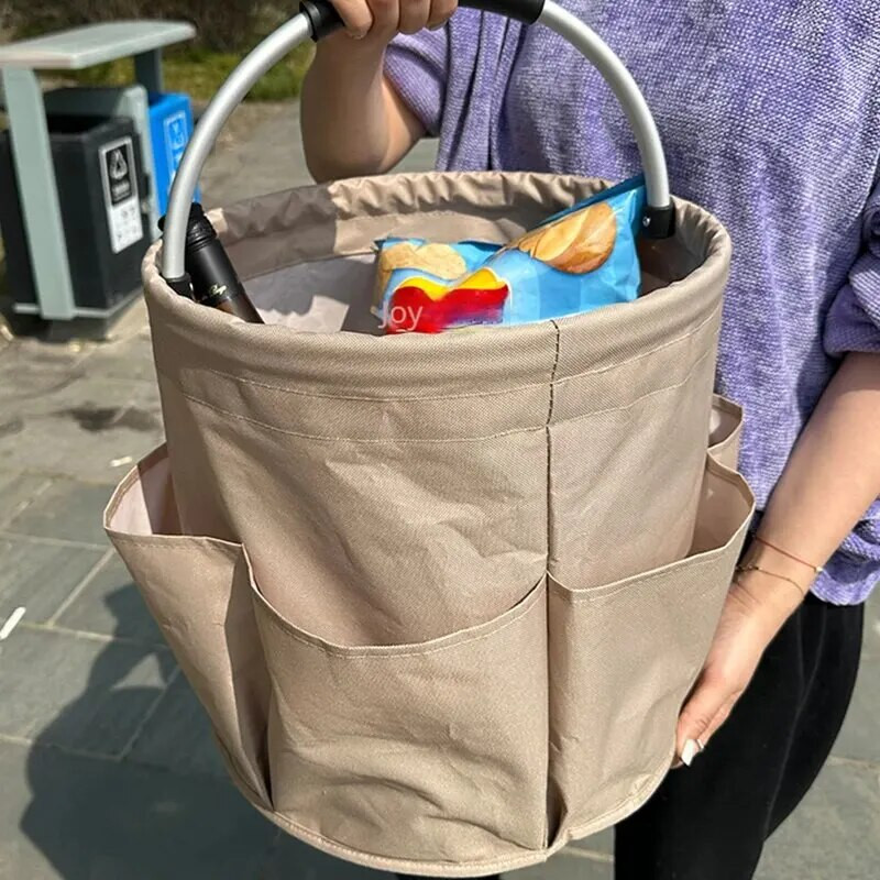 Välikämpingu piknikukorv Rannakorv käeshoitav kokkupandav hoiuruum Vannitoa tualett-tarvete kott (28 cm)