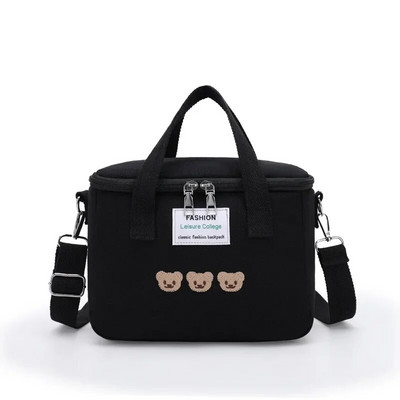 Ins Bear lõunakott Lõuend Suure mahutavusega isolatsiooniga käekotid Multifunktsionaalne termiline hommikusöögikarp Kaasaskantav piknikureisid