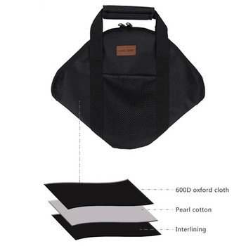 Δίσκος ψησίματος 2 μεγέθους 600D Oxford Χερούλι αποθήκευσης τσάντας πιάτο ψησίματος Πλαϊνή τσέπη για τσάντα για υπαίθριο πικνίκ Μπάρμπεκιου Πρόσβαση για κάμπινγκ