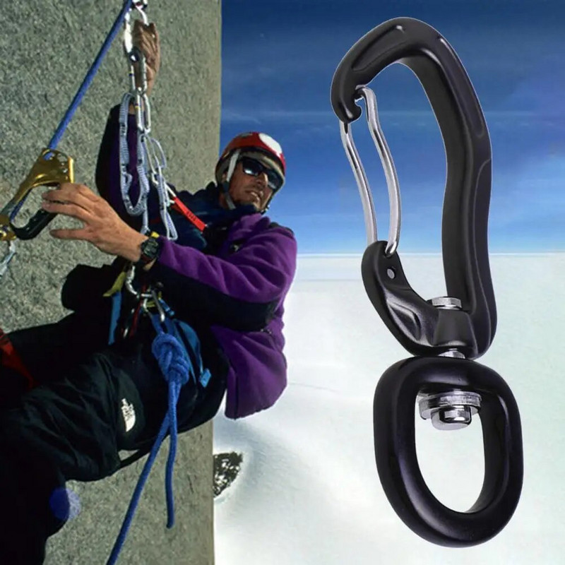 360° pööratav vurr karabiin Pöörlev karabiiniklamber Väike traatväravaga karabiin Pöörlev rippklambriga konksu võrkkiik