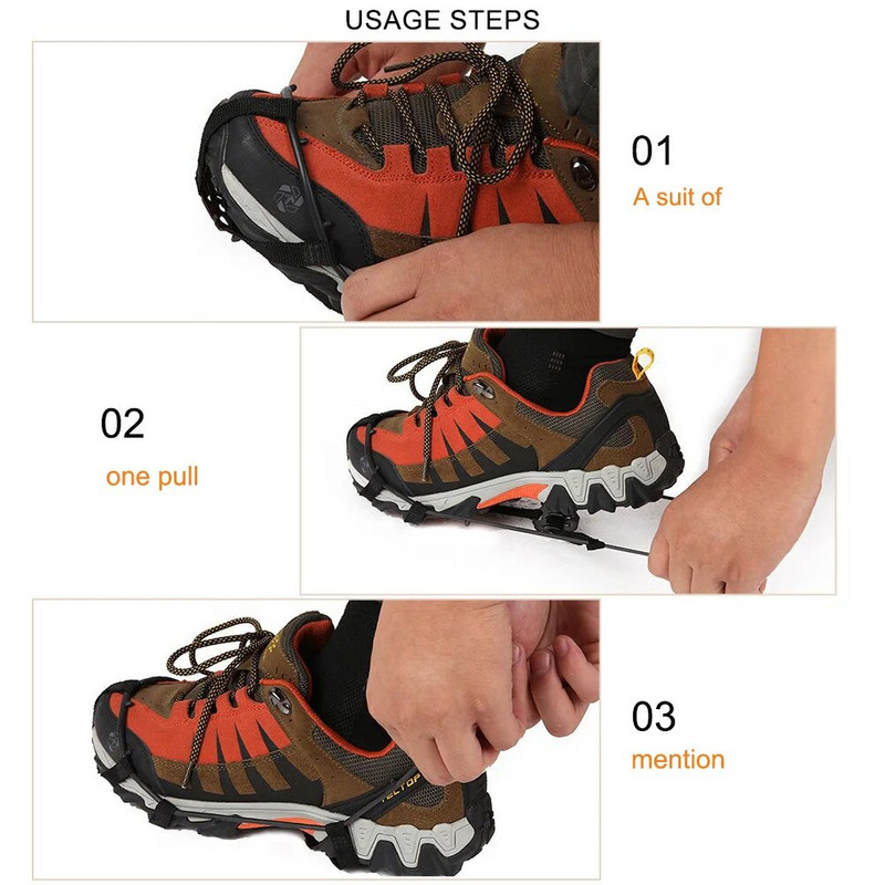 24 zuba Anti-Slip Ice Grips Gripper Cipele Cipele Planinarenje Cipele za penjanje po ledu Šiljci Unisex Snow Claw Navlake za cipele Pješačenje Pristupi za planinarenje