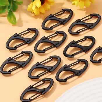 10PCS S Σετ διπλού καραμπίνερ Camping EDC Survival Climbing Spring Backpack Clips Keychain Tactical Gear Hooks Κλιπ μπρελόκ