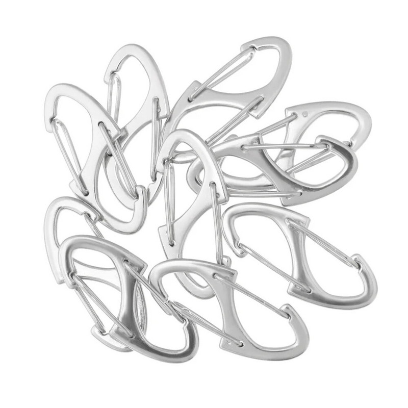 10 tk S kahekordne karabiinikomplekt matka EDC Survival ronimine vedru seljakott Klambrid Võtmehoidja Taktika varustus Konksud Võtmehoidja klamber