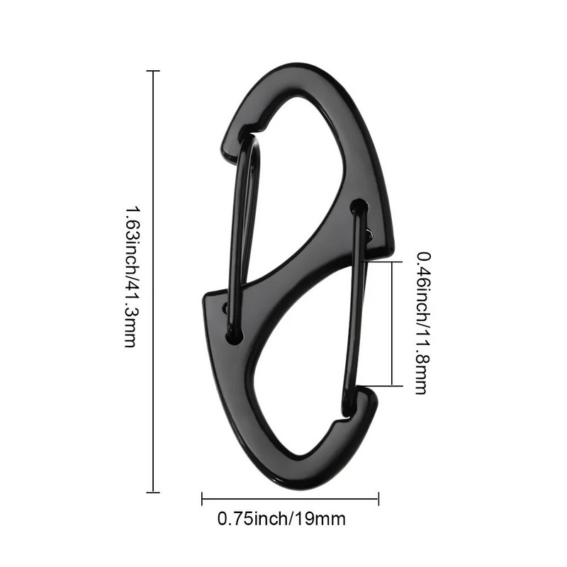 10 tk S kahekordne karabiinikomplekt matka EDC Survival ronimine vedru seljakott Klambrid Võtmehoidja Taktika varustus Konksud Võtmehoidja klamber