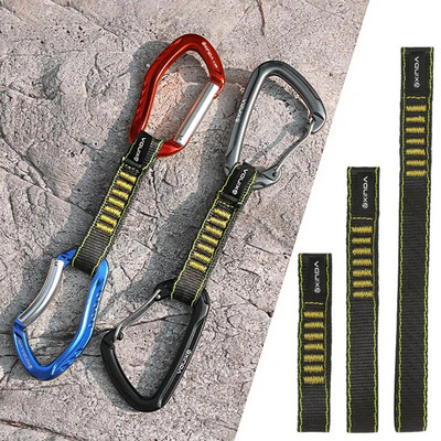 Climbing Webbing 25kN Breaking Tension Downhill Sling Professional Mountaineering Carabiner Connecting Strap Climbing Sling