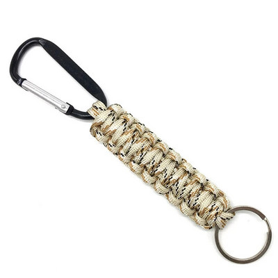 Μπρελόκ Paracord με πλεκτό καραμπίνερ Paracord Lanyard Utility Kit γάντζος επιβίωσης για υπαίθριο σακίδιο πεζοπορίας σε κάμπινγκ