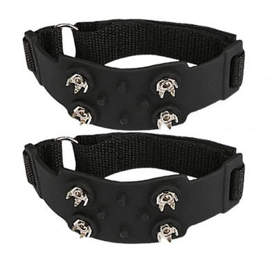 1 pāris krampji Vilces skavas sniega apavu tapas ar regulējamu stiprinājuma lenti pretslīdes ledus sniega apavu smailēm