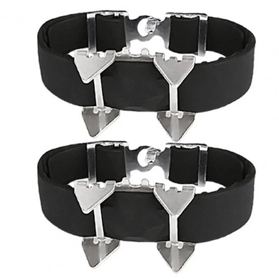 1 pāris krampji Vilces skavas sniega apavu tapas ar regulējamu stiprinājuma lenti pretslīdes ledus sniega apavu smailēm