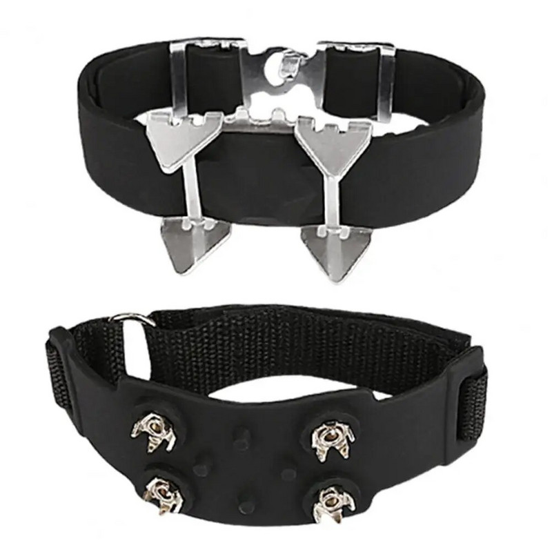 1 pāris krampji Vilces skavas sniega apavu tapas ar regulējamu stiprinājuma lenti pretslīdes ledus sniega apavu smailēm