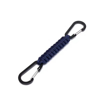 Paracord privjesak za ključeve, karabiner, dvostruki D prstenovi, pleteni lanyard privjesak za ključeve za kampiranje na otvorenom, planinarenje, boca za vodu, ruksak, kopča, alati