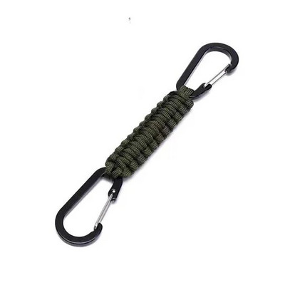 Paracord privjesak za ključeve, karabiner, dvostruki D prstenovi, pleteni lanyard privjesak za ključeve za kampiranje na otvorenom, planinarenje, boca za vodu, ruksak, kopča, alati