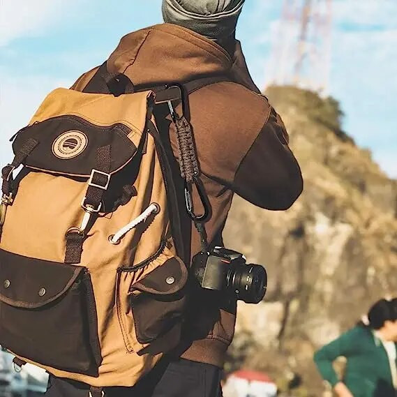 Paracord privjesak za ključeve, karabiner, dvostruki D prstenovi, pleteni lanyard privjesak za ključeve za kampiranje na otvorenom, planinarenje, boca za vodu, ruksak, kopča, alati