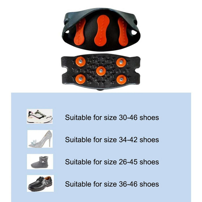 5-naastilised mägironimisklambrid, kaasas olevad libisemisvastased krohvid Unisex lumeküüniste jalatsikatted Jalutuskäik Matkatarvikud