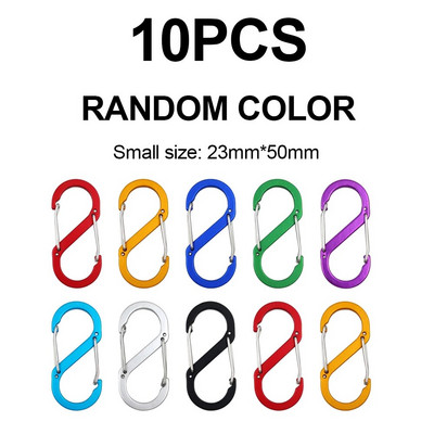 5/10 PCS S Σετ διπλού καραμπίνερ Camping EDC Survival Climbing Spring σακίδιο κουμπώματα Μπρελόκ Tactical Gear Hooks Κλιπ μπρελόκ