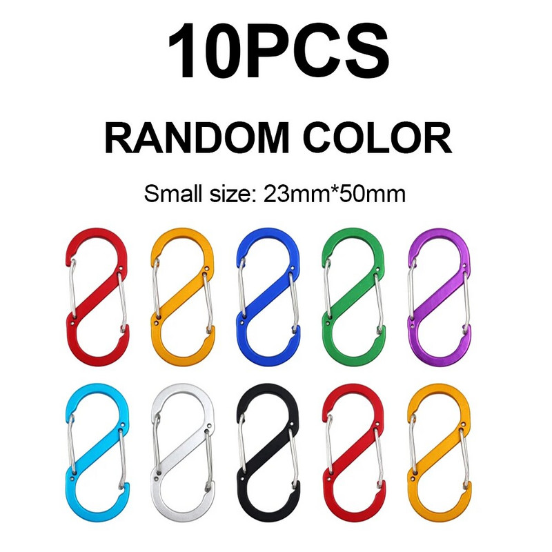 5/10 PCS S Σετ διπλού καραμπίνερ Camping EDC Survival Climbing Spring σακίδιο κουμπώματα Μπρελόκ Tactical Gear Hooks Κλιπ μπρελόκ