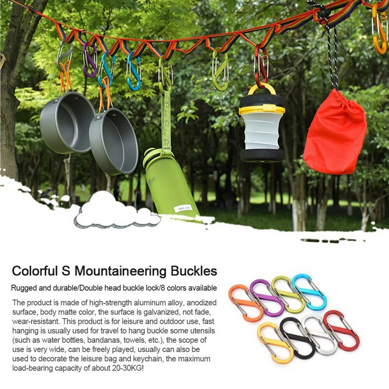 5/10 PCS S Σετ διπλού καραμπίνερ Camping EDC Survival Climbing Spring σακίδιο κουμπώματα Μπρελόκ Tactical Gear Hooks Κλιπ μπρελόκ