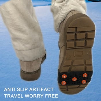 5 Κραμπόν αναρρίχησης με καρφιά Αντιολισθητικά Σφήνες ορειβασίας Αιχμές παπουτσιών Unisex Snow Ice Claw καλύμματα παπουτσιών για περπάτημα Αξεσουάρ πεζοπορίας