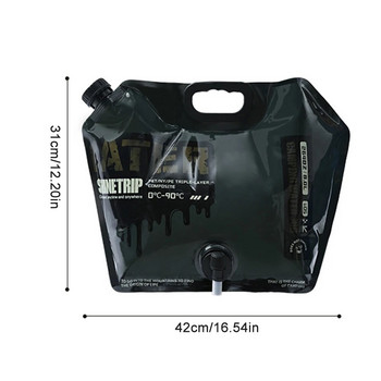 Vreća za vodu od 5/8 litara, deblja, sklopiva kanta za vodu, prijenosna vanjska posuda za vodu, sklopiva torbica s slavinom, pribor za kampiranje