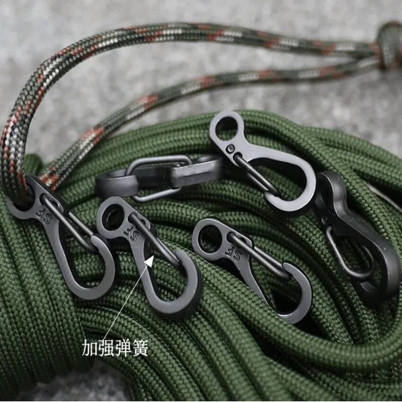 5/10 tk Taktikalised varustuskonksud Võtmehoidja Mini Karabiin Kämping EDC Survival Ronimine SF Vedruseljakott Klambrid Võtmehoidja Paracord