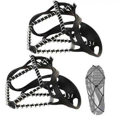 Shoe Snow Grips Microspikes Anti Slip Ice Crampons Elastic Snow Grips Walk 360-Degree Traction Elastic Rubber Strap For Shoes