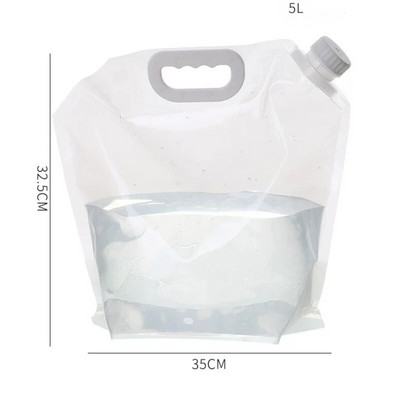 5L чанта за вода на открито Преносима сгъваема преносима чанта за вода 5L Съхранение на вода за туризъм и къмпинг Кофа за кола с голям капацитет