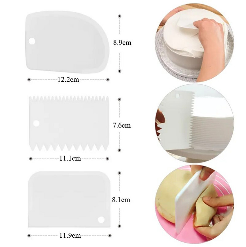 Cukrárske vrecko s tryskami, sada na cukrárske tipy, príslušenstvo na pečenie a pečenie, špachtľa na uhladenie, nástroje na zdobenie tort