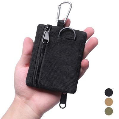 Outdoor Tactical Wallet EDC Molle Pouch Portable Key Card Case Outdoor Sports Coin Hunting Bag Zipper Pack Multifunctional Bag