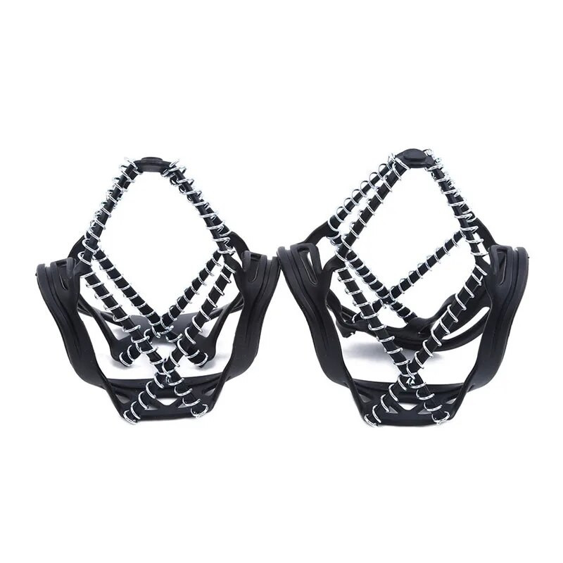 Mitme hambaga jäähaarats nael jalatsite jaoks õues libisemisvastane ronimine lumenaelad Krambid Klambrid kett küünised käepidemed saapad kate