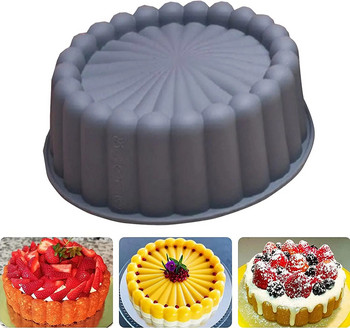 Силиконова форма за торта Шарлот Форма за многократна употреба Набраздена форма за торта Кръгли форми с незалепващо покритие за чийзкейк брауни тарт пай