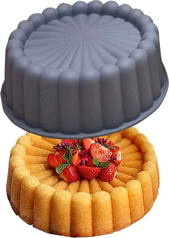 Επαναχρησιμοποιήσιμη φόρμα σιλικόνης Charlotte φόρμα για κέικ αντικολλητικά στρογγυλά φορμάκια για τάρτα μπράουνι για cheesecake