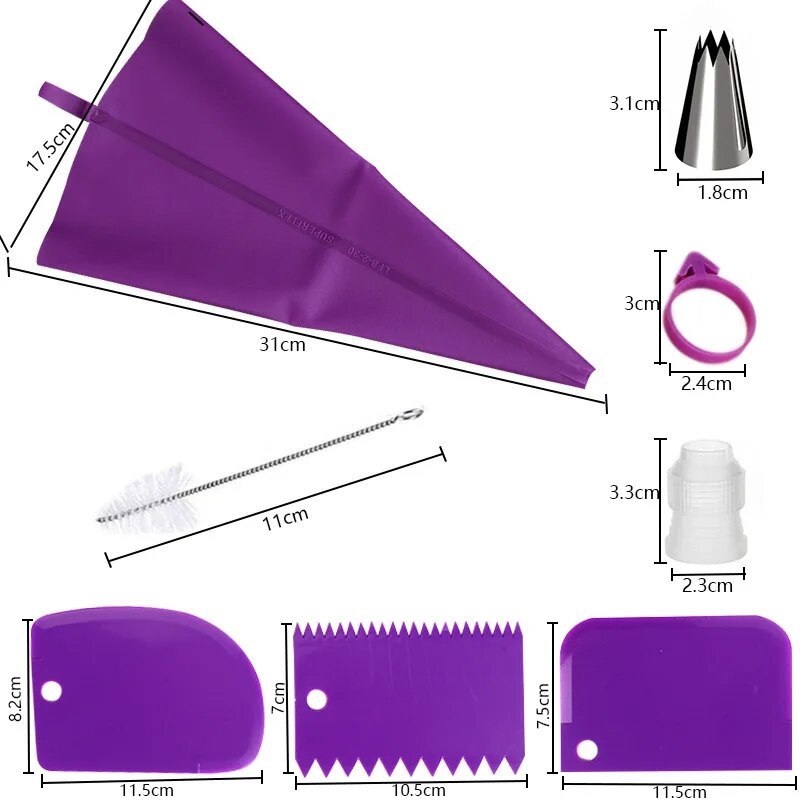 24 tk. komplekt Pruple sinine roosa silikoonkott kondiitritoodete vormi lcing toruotsik ja pagaritoodete tarvikud uudsed kaunistused köögitööriistad