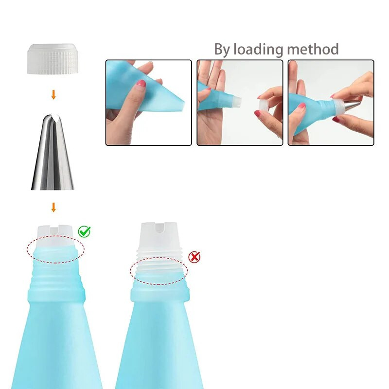 24 tk. komplekt Pruple sinine roosa silikoonkott kondiitritoodete vormi lcing toruotsik ja pagaritoodete tarvikud uudsed kaunistused köögitööriistad