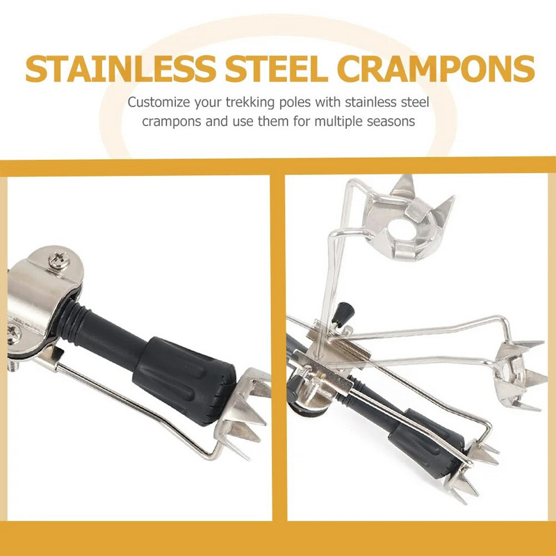 Μπαστούνι πεζοπορίας Σφήτες Συμβουλή ζαχαροκάλαμου για λαβή προσάρτησης πάγου Χειμωνιάτικη πατερίτσα μπαστούνι χιόνι πεζοπορίας