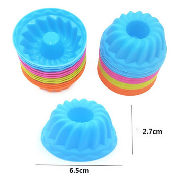 12 бр./комплект от силиконова форма за торта Кръгла чаша за мъфини Форма за печене на торта Кухня за готвене Изработка на инструменти за декорация на торта Направи си сам