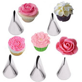 BCMJHWT 5tk Lilled Tulbid Rose Otsik 5tk Lehtede kroonleht Metallist Nail Decor Lifter Fondant Cream Transfer Küpsetus Kondiitritooted Köögitööriist