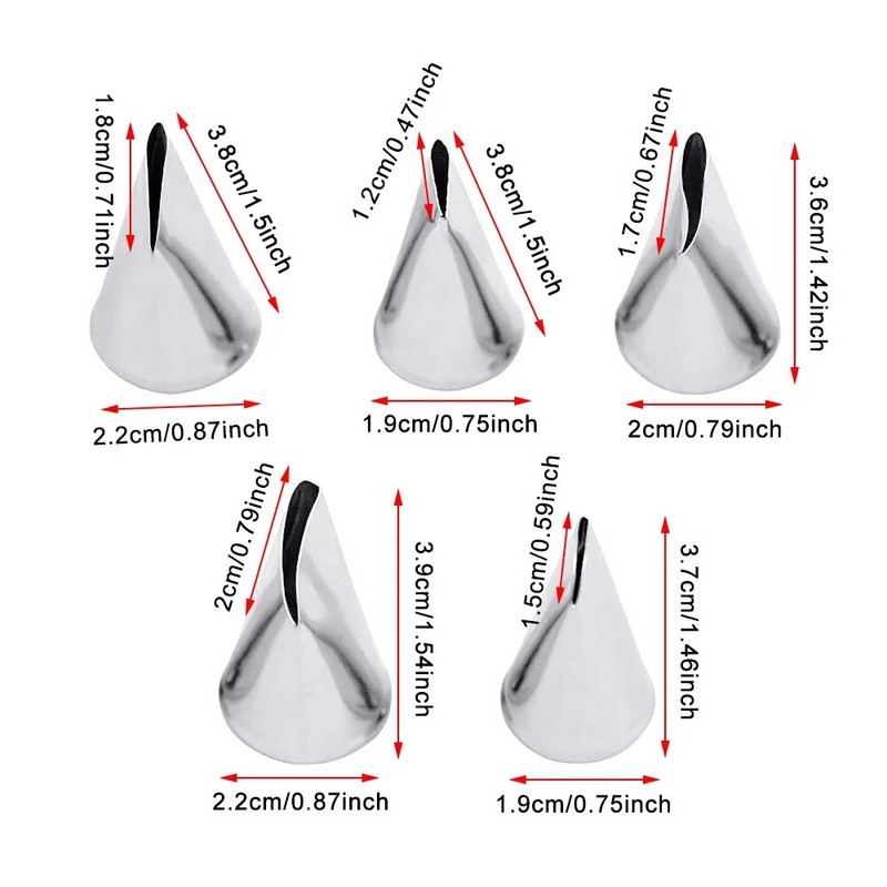 BCMJHWT 5 ks kvetinové tulipány ružové trysky 5 ks listové lupienky kovové zdobenie nechtov zdvihák fondán krém prenos pečenie pečivo kuchynské nástroje