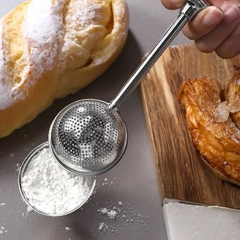 Шейкър за брашно Филтър Лъжица Пръчка за прах за печене за захар Подправки 304 Сито за брашно Захар на прах Кухненски инструмент