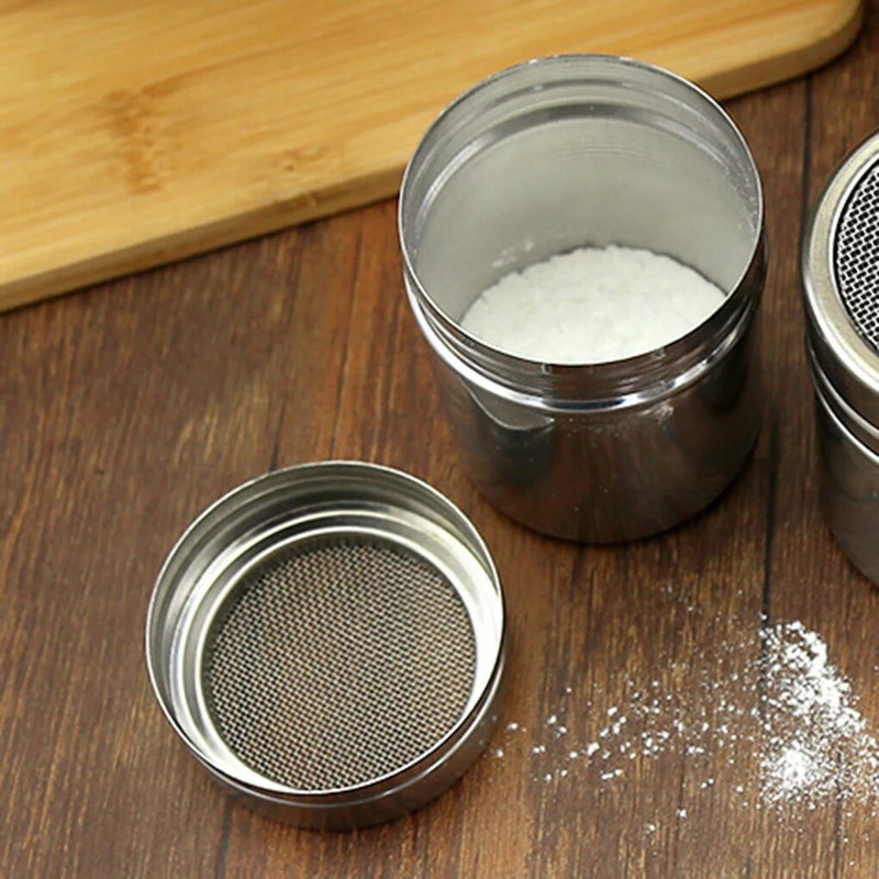 Nerūdijančio plieno kavos šokolado plaktuvas Kakavos kavos miltelinio cukraus miltų sietelis