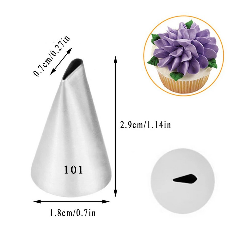 5 tk #101 #102 #103 #104 Toruotsiku muundur roosi kroonlehe kuju loomiseks Kaunistamine Glasuuri otsik Küpsetus- ja kondiitritooted Küpsetusnõud