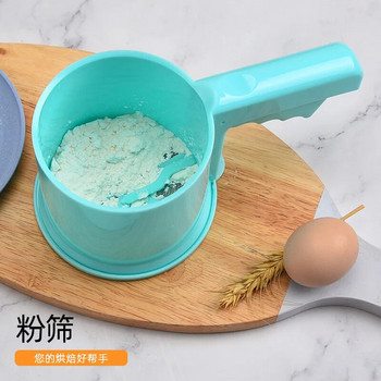 Flour Sifter Fine Mesh Powder Κόσκινο αλευριού Γάσο ζάχαρης Εγχειρίδιο κόσκινο Κύπελλο Σπίτι Κουζίνα Ψήσιμο Εργαλεία ζαχαροπλαστικής