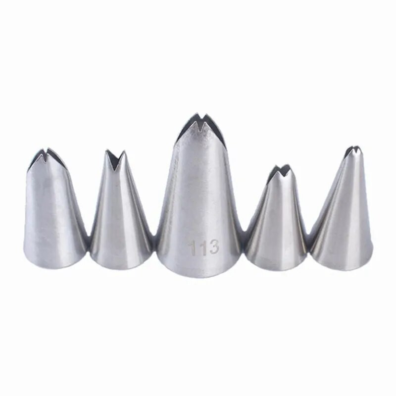 Sada trysiek na listy, 5 ks, nerezová oceľ, trysky na polevu, tipy na pečenie, zdobenie fondánu a krémových torty