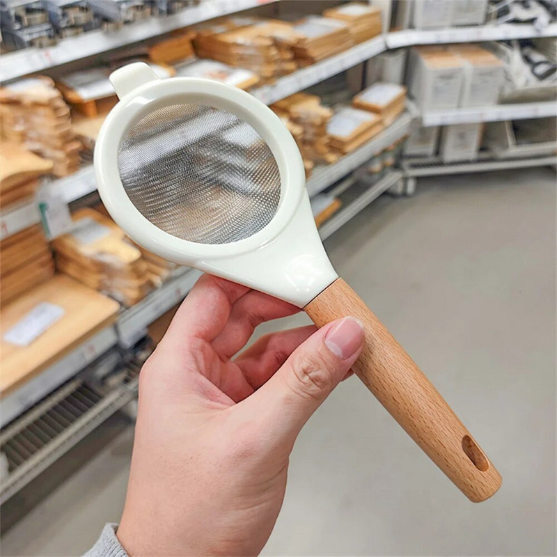 Tuhksuhkru sõel, peen 40 võrgusilma, tugev neetimine, vastupidav mugav käepide, korrosioonivastane köögiriistad jahusõel