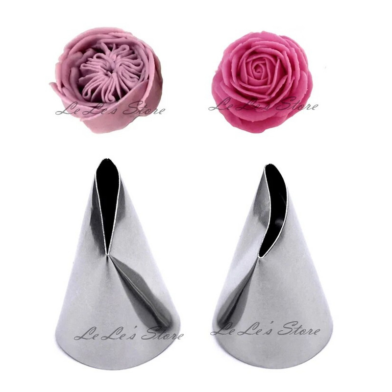 Zdobiaci hrot na polevu s veľkými ružovými lupeňmi, cukrársky náradie na zdobenie torty, muffinov, náradie na pečenie