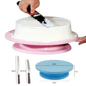 Plastový otočný tanier na torty, sada kuchynských nástrojov na pečenie, dekoračné doplnky, stojan, forma na DIY, otočný stabilný, protišmykový okrúhly stolík na tortu