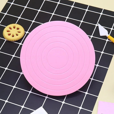 „Pasidaryk pats“ tortų sukamasis stalas, mini plastikinis „fondant“ torto pasukamasis stalas, besisukantis platforma, apvali sausainių stovas, besisukantis namų virtuvės įrankiai